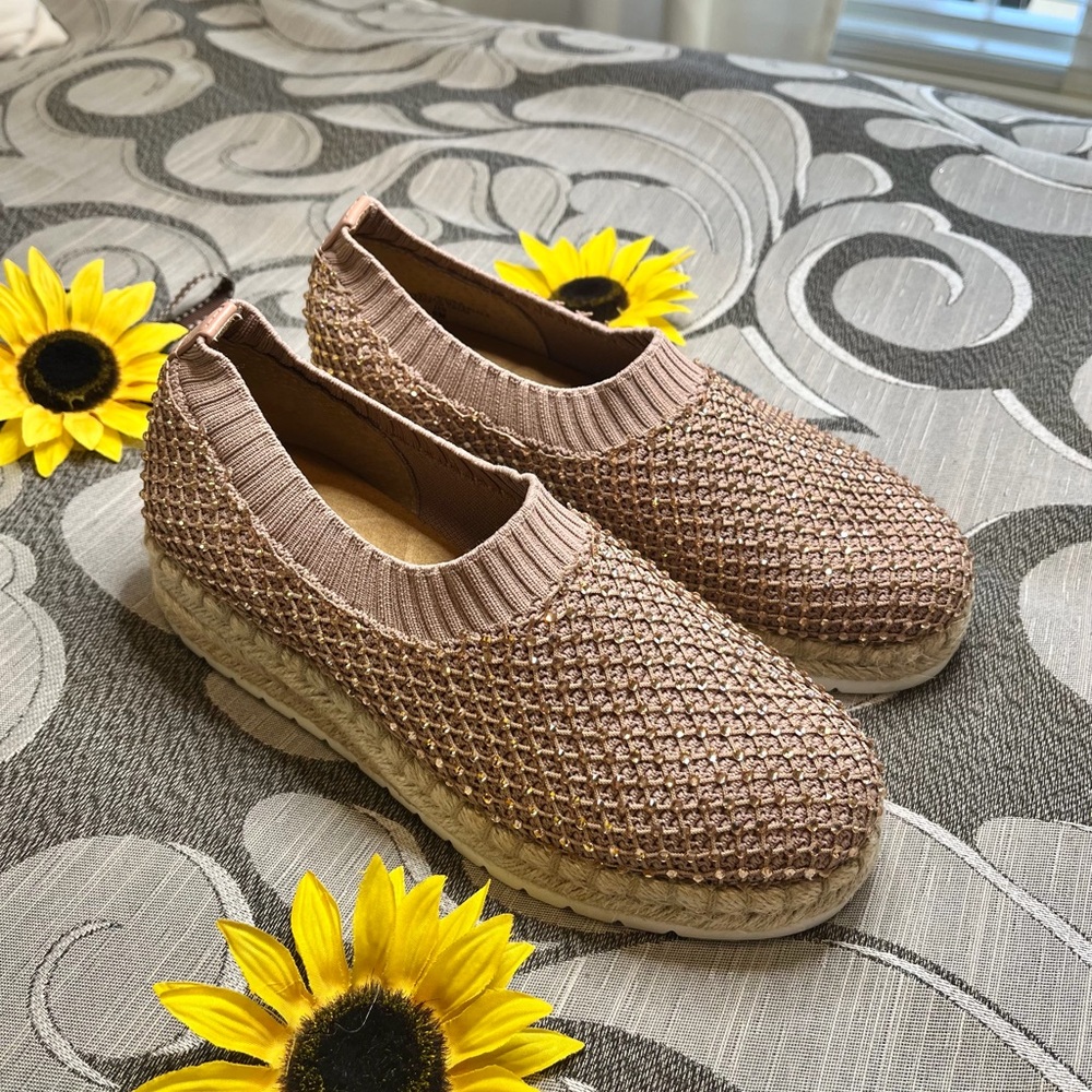 Adrienne Vittadini Nicola Slip-On Stretch Wedge Espadrilles NWT